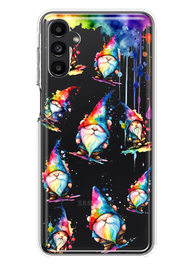 Samsung Galaxy A13 Neon Water Painting Colorful Splash Gnomes Hybrid Protective Phone Case Cover