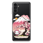 Samsung Galaxy A13 Kawaii Manga Pink Cherry Blossom Fuji Mountain Mochi Girl Hybrid Protective Phone Case Cover