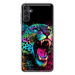 Samsung Galaxy A54 5G Neon Rainbow Glow Colorful Leopard Hybrid Protective Phone Case Cover