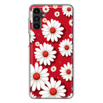 Samsung Galaxy A14 5G Cute White Red Daisies Polkadots Double Layer Phone Case Cover