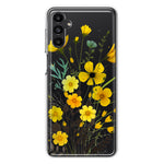 Samsung Galaxy A14 5G Yellow Summer Flowers Floral Hybrid Protective Phone Case Cover