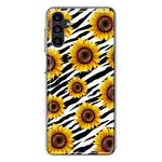 Samsung Galaxy A14 5G White Zebra Sunflowers Polkadots Double Layer Phone Case Cover