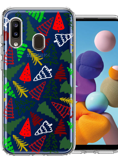 Samsung Galaxy A20 Christmas Trees Holiday Festive Winter By BillyElleCo Double Layer Phone Case Cover