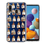 Samsung Galaxy A20 Cute Morning Coffee Lovers Gnomes Characters Drip Iced Latte Americano Espresso Brown Double Layer Phone Case Cover