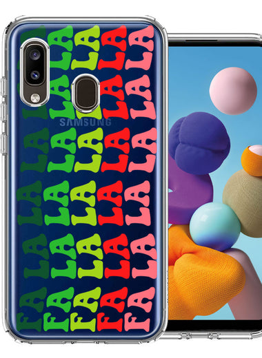 Samsung Galaxy A20 Deck The Halls Christmas Carol Falala Festive Lyric Vintage 70s Letters Double Layer Phone Case Cover