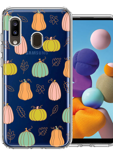 Samsung Galaxy A20 Fall Autumn Fairy Pumpkins Thanksgiving Spooky Season Double Layer Phone Case Cover