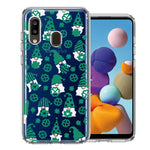 Samsung Galaxy A20 Lucky Green St Patricks Day Cute Gnomes Shamrock Polkadots Double Layer Phone Case Cover
