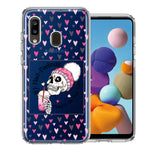 Samsung Galaxy A20 Pink Dead Valentine Skull Frap Hearts If I had Feelings They'd Be For You Love Double Layer Phone Case Cover