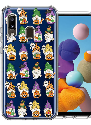 Samsung Galaxy A20 Spooky Halloween Gnomes Cute Characters Holiday Seasonal Pumpkins Candy Ghosts Double Layer Phone Case Cover
