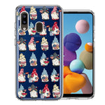 Samsung Galaxy A20 USA Fourth Of July American Summer Cute Gnomes Patriotic Parade Double Layer Phone Case Cover