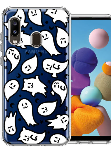 Samsung Galaxy A20 Kawaii Manga Cute Halloween Ghosts Spirits Design Double Layer Phone Case Cover