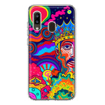 Samsung Galaxy A20 Neon Rainbow Psychedelic Indie Hippie Indie King Hybrid Protective Phone Case Cover
