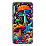 Samsung Galaxy A20 Neon Rainbow Psychedelic Indie Hippie Mushrooms Hybrid Protective Phone Case Cover