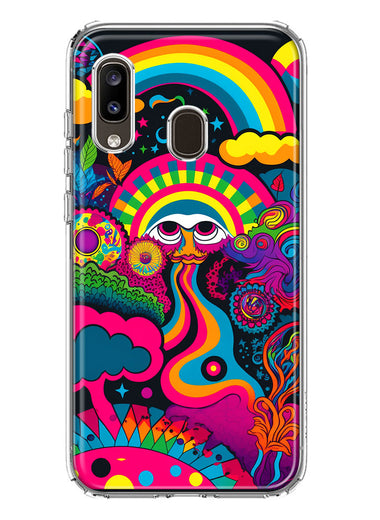 Samsung Galaxy A20 Psychedelic Trippy Hippie Night Walk Hybrid Protective Phone Case Cover