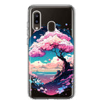 Samsung Galaxy A20 Kawaii Manga Pink Cherry Blossom Japanese Sky Floral Ocean Hybrid Protective Phone Case Cover