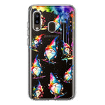 Samsung Galaxy A20 Neon Water Painting Colorful Splash Gnomes Hybrid Protective Phone Case Cover