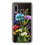 Samsung Galaxy A20 Purple Yellow Red Spring Flowers Floral Hybrid Protective Phone Case Cover