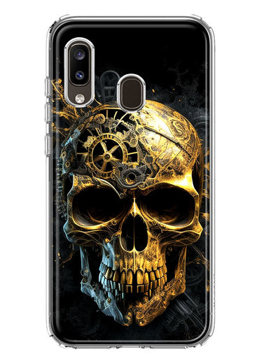 Samsung Galaxy A20 Steampunk Skull Science Fiction Machinery Double Layer Phone Case Cover
