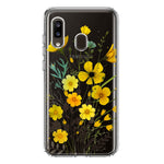 Samsung Galaxy A20 Yellow Summer Flowers Floral Hybrid Protective Phone Case Cover