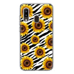 Samsung Galaxy A20 White Zebra Sunflowers Polkadots Double Layer Phone Case Cover
