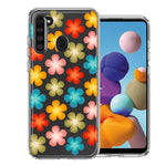 Samsung Galaxy A21 Groovy Gradient Retro Color Flowers Double Layer Phone Case Cover