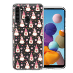 Samsung Galaxy A21 Pink Blush Valentines Day Flower Hearts Gnome Characters Cute Double Layer Phone Case Cover