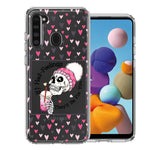 Samsung Galaxy A21 Pink Dead Valentine Skull Frap Hearts If I had Feelings They'd Be For You Love Double Layer Phone Case Cover