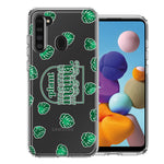 Samsung Galaxy A21 Plant Mama Houseplant Lover Monstera Tropical Leaf Green Design Double Layer Phone Case Cover