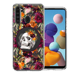 Samsung Galaxy A21 Romance Is Dead Valentines Day Halloween Skull Floral Autumn Flowers Double Layer Phone Case Cover