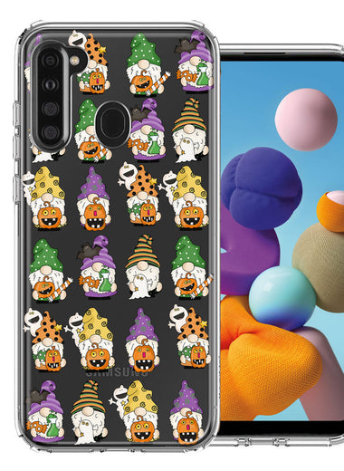 Samsung Galaxy A21 Spooky Halloween Gnomes Cute Characters Holiday Seasonal Pumpkins Candy Ghosts Double Layer Phone Case Cover