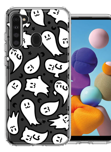 Samsung Galaxy A21 Kawaii Manga Cute Halloween Ghosts Spirits Design Double Layer Phone Case Cover
