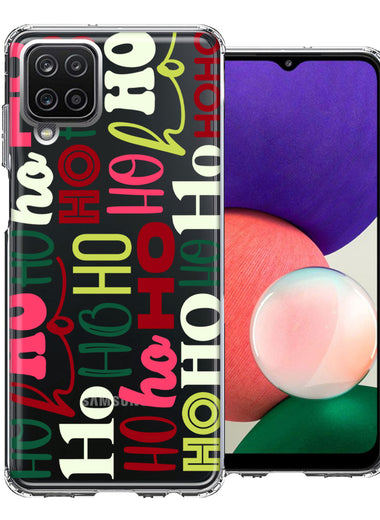Samsung Galaxy A22 5G Christmas Santa Ho Ho Ho textagraphy Festive Holiday Double Layer Phone Case Cover