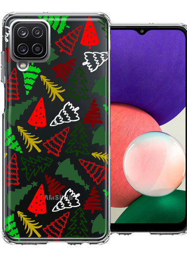 Samsung Galaxy A22 5G Christmas Trees Holiday Festive Winter By BillyElleCo Double Layer Phone Case Cover