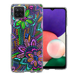 Samsung Galaxy A22 5G Colorful Summer Flowers Doodle Art Design Double Layer Phone Case Cover
