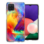 Samsung Galaxy A22 Colorful Feather Paint Double Layer Phone Case Cover
