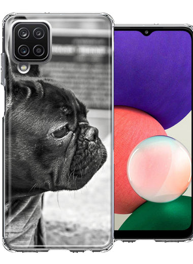Samsung Galaxy A22 Black French Bulldog Double Layer Phone Case Cover