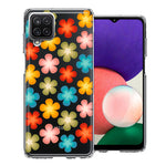 Samsung Galaxy A22 5G Groovy Gradient Retro Color Flowers Double Layer Phone Case Cover