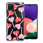 Samsung Galaxy A22 5G Heart Suckers Lollipop Valentines Day Candy Lovers Double Layer Phone Case Cover