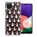 Samsung Galaxy A22 5G Pink Blush Valentines Day Flower Hearts Gnome Characters Cute Double Layer Phone Case Cover