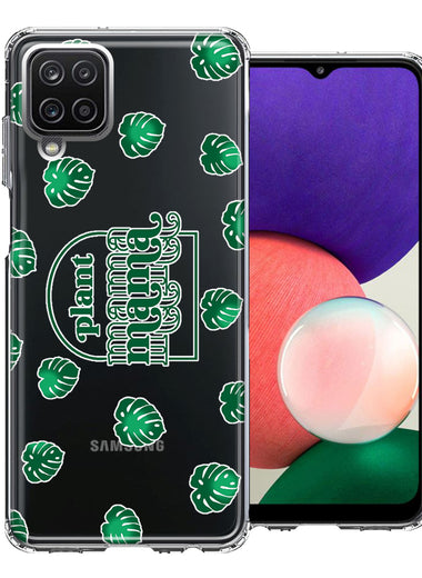 Samsung Galaxy A22 5G Plant Mama Houseplant Lover Monstera Tropical Leaf Green Design Double Layer Phone Case Cover