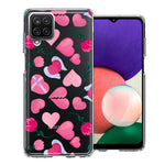 Samsung Galaxy A22 5G Pretty Valentines Day Hearts Chocolate Candy Angel Flowers Double Layer Phone Case Cover