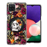 Samsung Galaxy A22 5G Romance Is Dead Valentines Day Halloween Skull Floral Autumn Flowers Double Layer Phone Case Cover
