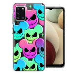 Samsung Galaxy A31 Bright Rainbow Nightmare Skulls Spooky Season Halloween Design Double Layer Phone Case Cover