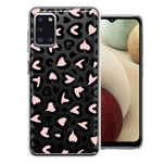 Samsung Galaxy A31 Cute Pink Leopard Print Hearts Valentines Day Love Double Layer Phone Case Cover