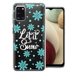 Samsung Galaxy A31 Christmas Holiday Let It Snow Winter Blue Snowflakes Design Double Layer Phone Case Cover