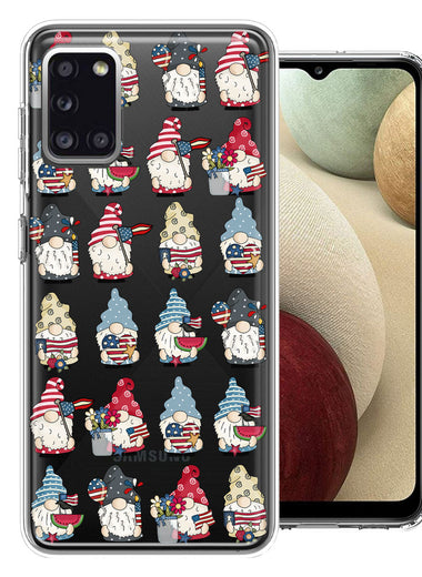Samsung Galaxy A31 USA Fourth Of July American Summer Cute Gnomes Patriotic Parade Double Layer Phone Case Cover