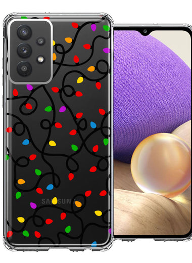 Samsung Galaxy A32 Colorful Nostalgic Vintage Christmas Holiday Winter String Lights Design Double Layer Phone Case Cover
