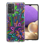 Samsung Galaxy A32 Colorful Summer Flowers Doodle Art Design Double Layer Phone Case Cover