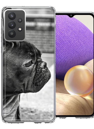 Samsung Galaxy A32 Black French Bulldog Double Layer Phone Case Cover