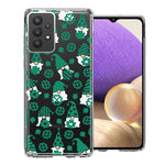 Samsung Galaxy A32 Lucky Green St Patricks Day Cute Gnomes Shamrock Polkadots Double Layer Phone Case Cover